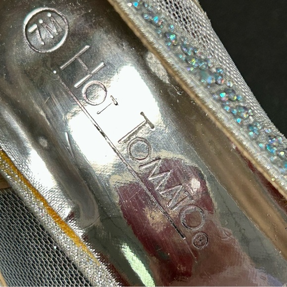 Hot Tomato Sz 7 Silver Glitter High Heels EUC - Picture 8 of 12